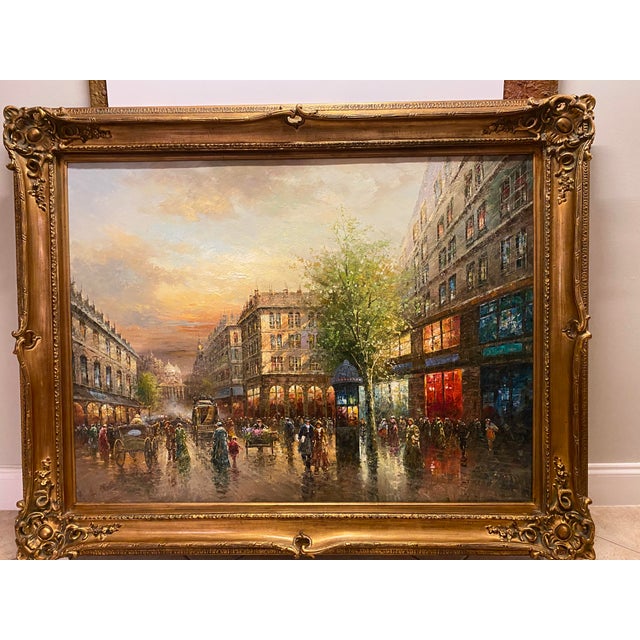 Mid 20th Century Mid 20th Century Large Oil Painting in the Manner of Édouard-Leon Cortes, Paris France For Sale - Image 5 of 13