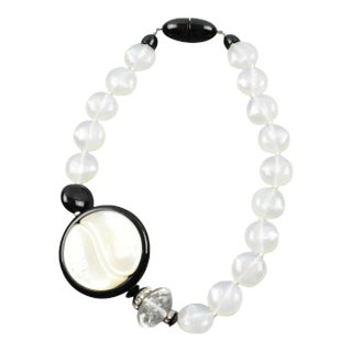 Angela Caputi Yin-Yang Black and White Resin Choker Necklace For Sale