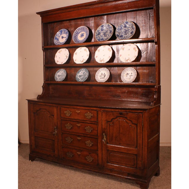 English Oak Dresser with Plate Rack, Early 18th Century For Sale - Image 5 of 13