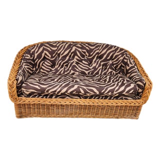 1960's Wicker Loveseat Sofa For Sale