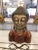 Asian Bronze Buddha Statue on Wooden Base For Sale - Image 3 of 13