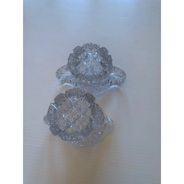 1960s Vintage Cut Glass Sugar and Creamer Set- 2 Pieces For Sale - Image 5 of 6