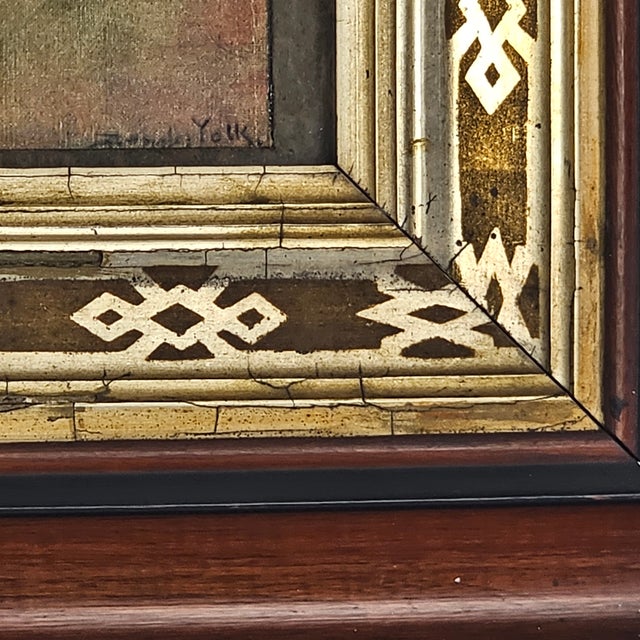 Aesthetic Movement Solid Walnut Frame W Gilt Gesso Liner and Portrait Print C1900 For Sale - Image 9 of 14