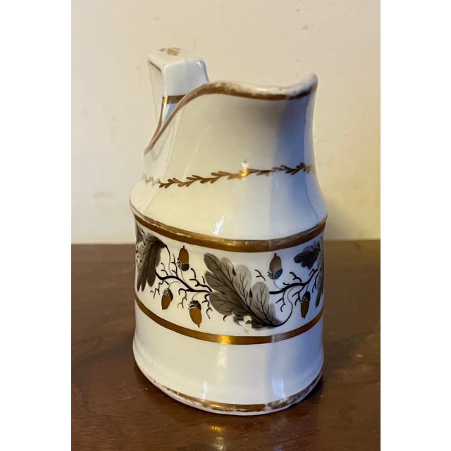 Ceramic Antique 18th C. Worcester Porcelain Creamer Decorated With Oak Leaf Garland and Acorns For Sale - Image 7 of 12