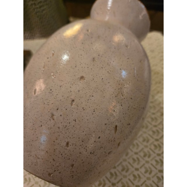 Heavy Vintage Glazed Pottery With Specks and Cuts/Lashes Texture Throughout For Sale - Image 4 of 5