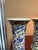 1990s Pair of Blue & White Floral Ceramic Trumpet Vases For Sale - Image 4 of 7