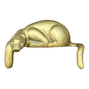 Vintage Brass Lounging Tiger