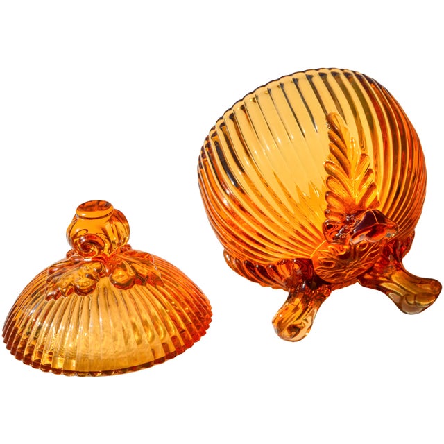 Mid 20th Century Handblown Textured Crystal Art-Glass Candy Dish For Sale In New York - Image 6 of 7