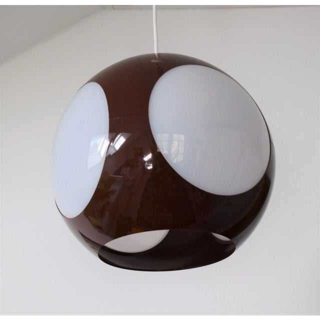Space Age Brown Ufo Pendant Lamp by Luigi Colani For Sale - Image 4 of 6
