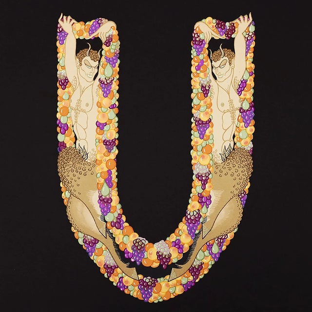 Erté, Artist's Proof: Letter U, Limited Edition Serigraph, 1976 For Sale - Image 11 of 11