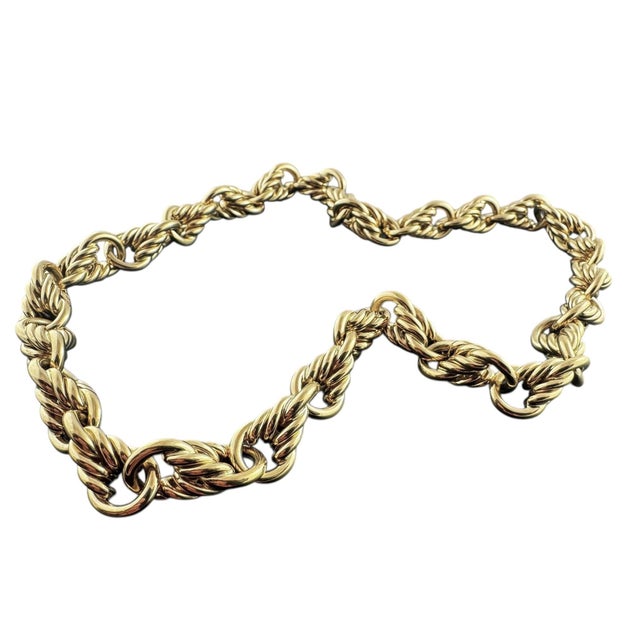 Mid 20th Century Tiffany & Co. Germany 18k Yellow Gold Cable Circle Link Chunky Necklace For Sale - Image 5 of 12