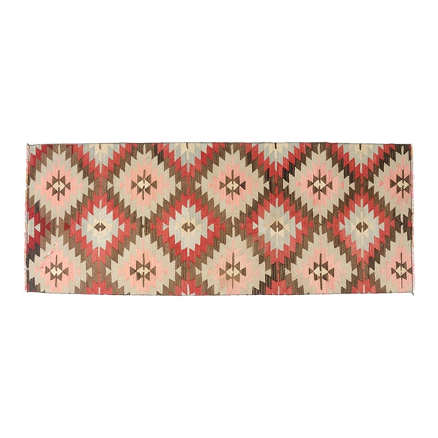 Geometric Vintage Kilim Rug For Sale