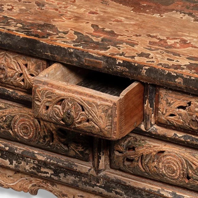 Brown Shaanxi Carved Kang Table For Sale - Image 8 of 14