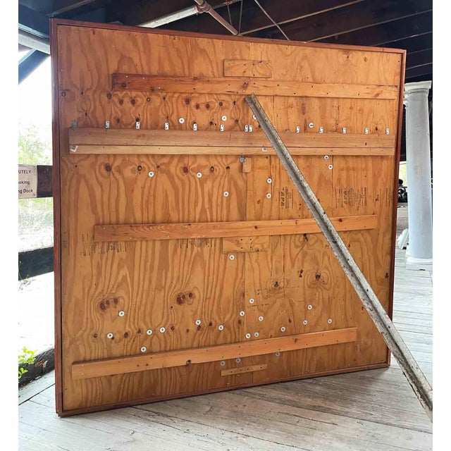 Large mid century Judaic Tree of Life sculptural wall relief. Copper, hand carved wood with brass leaves (some of which...