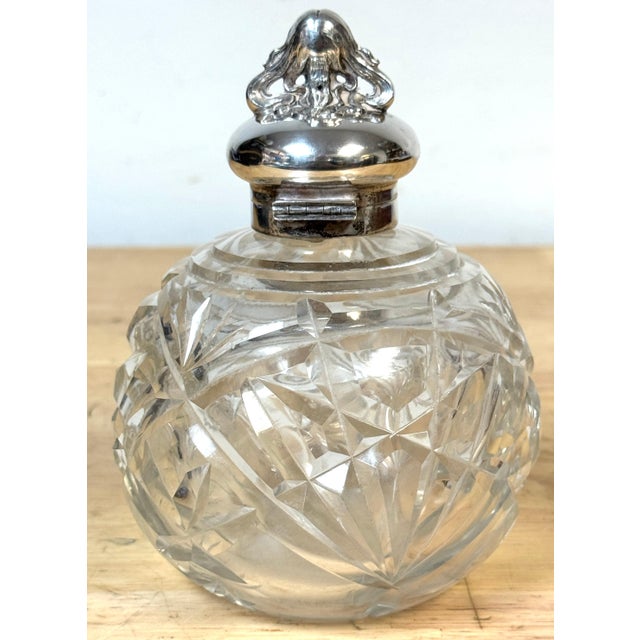Art Nouveau English Silverplated Figural Nymph & Cut Glass Perfume Bottle, Circa 1905 For Sale - Image 3 of 18