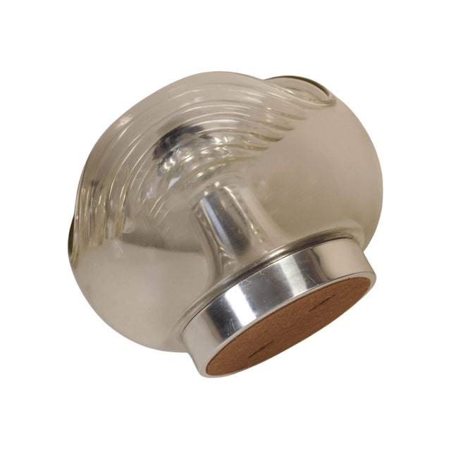 Metal Art Deco Table Lamp in Organic Moulded Glass and Chrome by Mégal Ag For Sale - Image 7 of 9