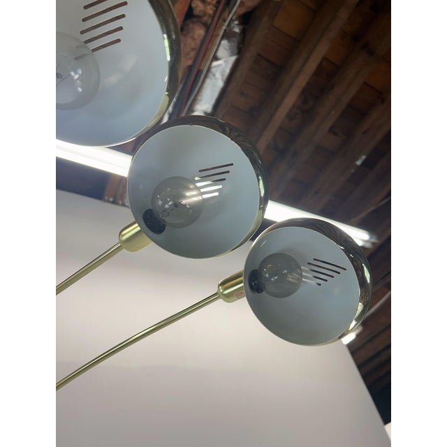 Vintage Postmodern Brass Floor Lamp With Five Globes For Sale - Image 4 of 12