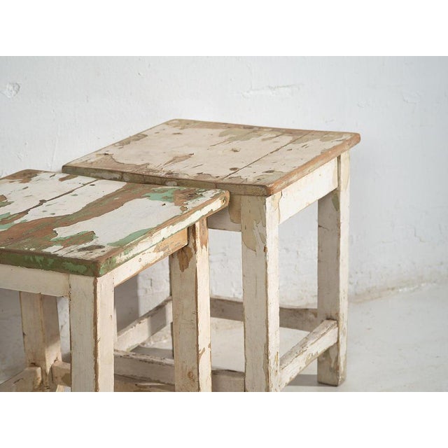 Vintage White Coffee Tables, 1920, Set of 2 For Sale - Image 4 of 14