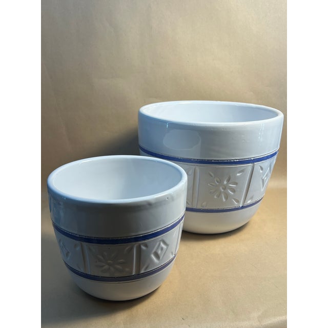 1950s Mid-Century Scandinavian Architectural Ceramic Planter Set With Incised Nordic Motifs For Sale - Image 9 of 10