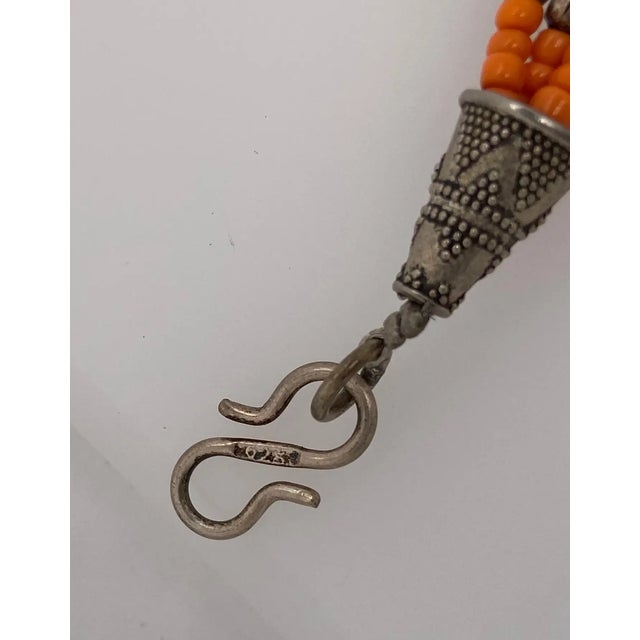 1950s Moroccan Tribal Silver Bracelet With Blue, Red, and Orange Stones For Sale In New York - Image 6 of 7
