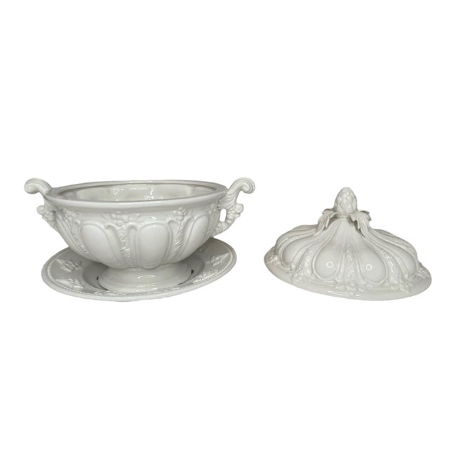 9.9" tall 8.6" wide Bring elegance and style to your dining table with our Mottehedeah Sauce Tureen. Made with high-...