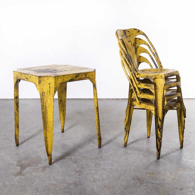 Table and Chairs by Joseph Mathieu, France, 1950s, Set of 5 For Sale - Image 3 of 10
