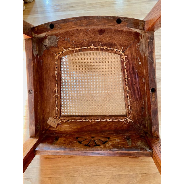 Wood Oak Ladies Chair Est 1920’s For Sale - Image 7 of 11