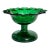 Emerald Green Pressed Glass Compote, 19th Century, Petal Form For Sale