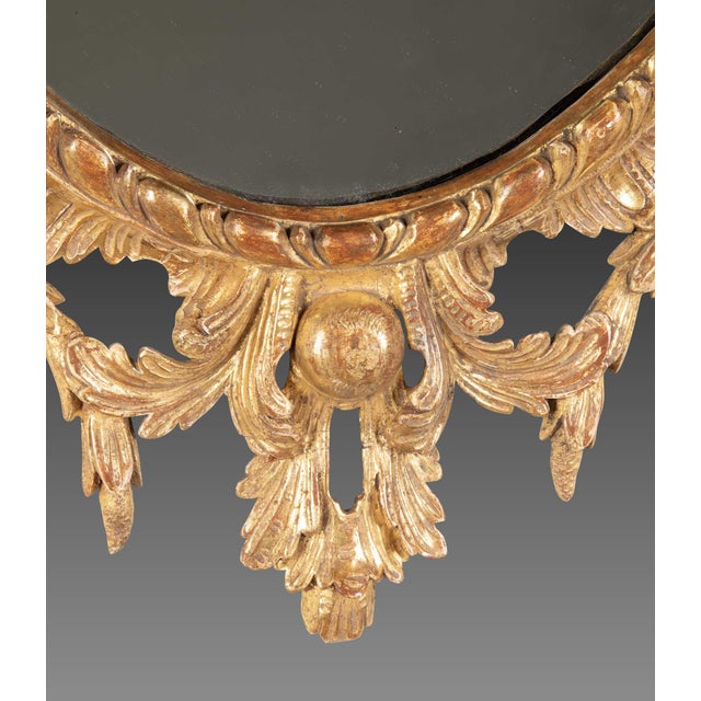 Late 18th Century Antique Carved Giltwood Wall Mirror, 1770 For Sale - Image 5 of 7