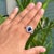 1920s Style 2.6 Ct Deep Blue Sapphire Art Deco Diamond Ring Size 6 in 14k White Gold For Sale - Image 10 of 16