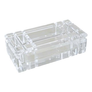 Mid-Century Italian Acrylic Glass Faceted Jewelery Box, 1970s For Sale