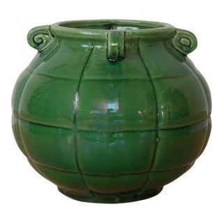 1960s French Green Ceramic Vase For Sale