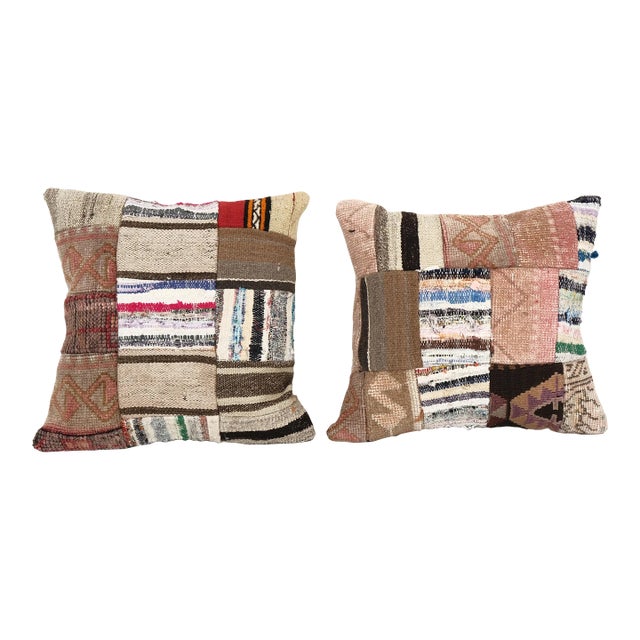 Turkish Kilim Pillow Cover - a Pair For Sale