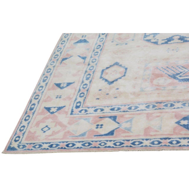 1970s Vintage Turkish Wool Oushak Rug,5'9"X9'10" For Sale - Image 5 of 6