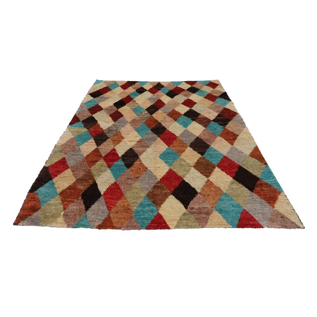8'x10' Shag Rug | Colorful Wool Moroccan Style Area Rug For Sale - Image 4 of 12