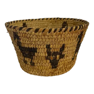 Vintage American Indian Papago Hand Woven Pictorial Basket
