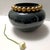 Dark Grey / Green Lacquered Ceramic Vase with Pure Gold Pearls, Italy, 1950s For Sale - Image 4 of 11