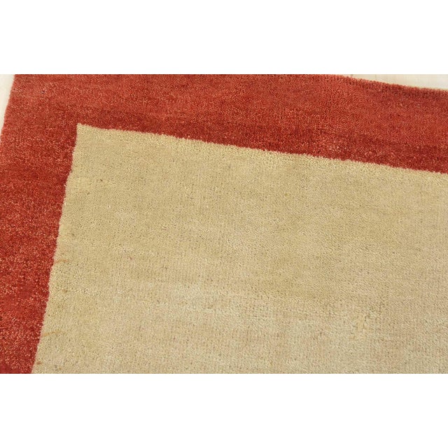 Gabbeh Rug 2’7” X 3’3” Ivory Wool Contemporary Hand-Knotted Carpet For Sale In Philadelphia - Image 6 of 9