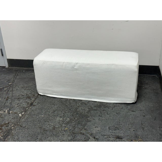 Bespoke Woven Chenille Dining Bench For Sale In San Francisco - Image 6 of 12