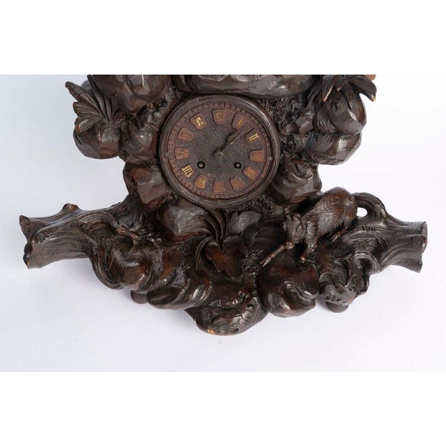 Carved Wooden Mantelclock, 19th Century For Sale - Image 5 of 11