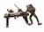 Vienna Cold Painted Bronze Frogs Teaching Sculpture by Franz Bergmann For Sale - Image 4 of 5