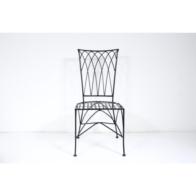 Set of 4 Black Iron Dining Side Chairs, C. 1980 For Sale - Image 12 of 18
