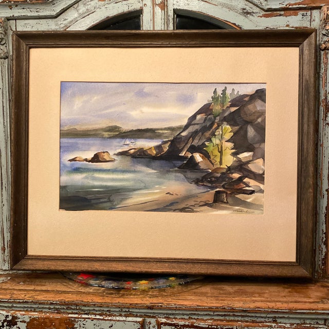 Vintage Lake Tahoe Watercolor by Northern California Artist Jan Miskulin For Sale - Image 13 of 13