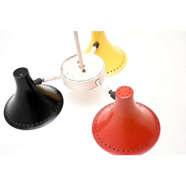 Metal Vintage Italian Tricolour Chandelier, 1950s For Sale - Image 7 of 9