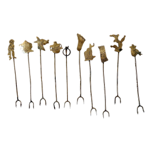 Vintage Handmade Mexican Silver Hors D’Oeuvre Picks – Set of 10