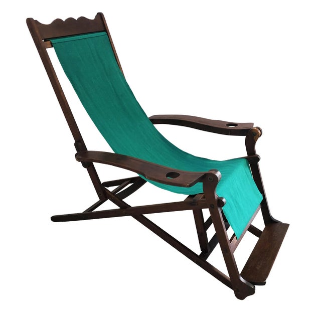 Antique Deck Chair, Italy, 1900s For Sale - Image 4 of 4