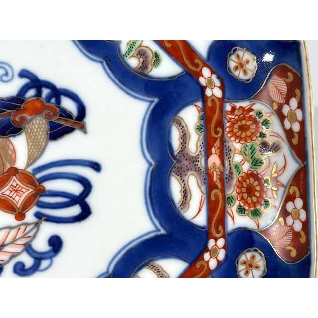 Imari Porcelain Antique Imari Octagonal Plate: Edo Period Japanese Porcelain, Fuku Seal Mark For Sale - Image 4 of 10