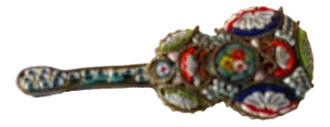 Stone Micromosaic Guitar Brooch