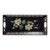 Mid Century Toleware Floral Tray Bar Cart Sever Black Oblong For Sale