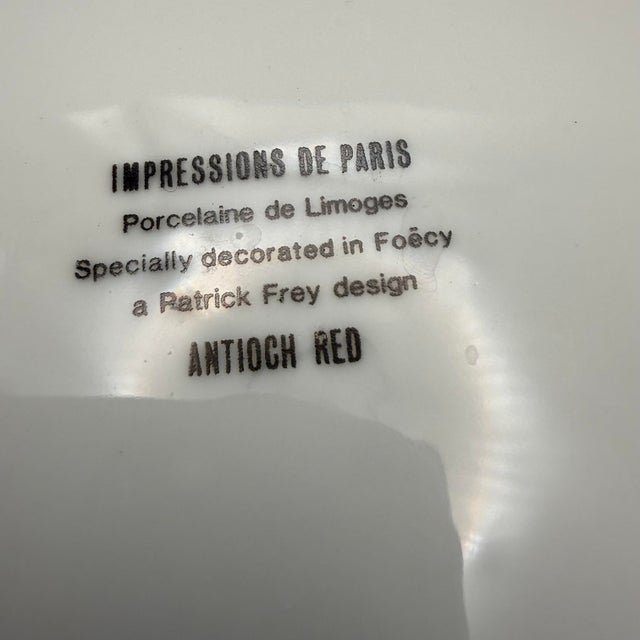 1980s 1980s Impressions De Paris Limoges Antioch Red Plate Patrick Frey Floral France For Sale - Image 5 of 10